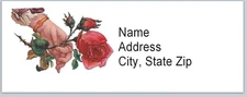 Personalized Address Labels Victorian hand & Roses  (bx 540)