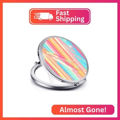 LONNAONE Compact Mirror for Women,Round Mini Pocket Travel Makeup Mirror,Pretty