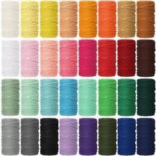 Woanger Macrame Cord 32 Rolls 4mm x 1760 Yards Natural Cotton Rope