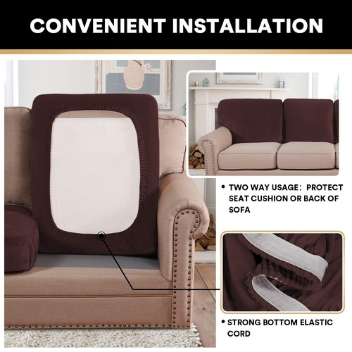 Stretch Velvet Couch Cushion Covers for Individual Cushions Sofa Cushion Covers - Picture 5 of 8