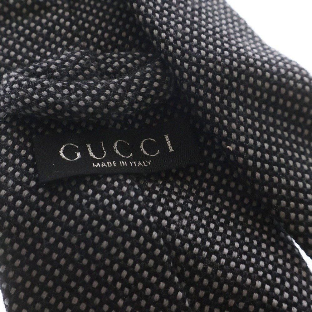 Gucci Microdot All Over Pattern Wool Tie Gray - image 5