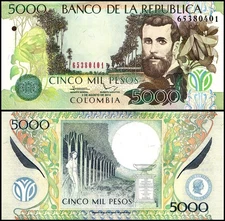 Colombia 5000 Pesos, 2014, P-452q, UNC