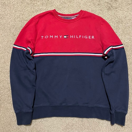 Tommy Hilfiger Red/Navy/White Front Logo Crewneck Medium