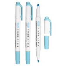 3Pack Broad and Round Tips Highlighter, Blue