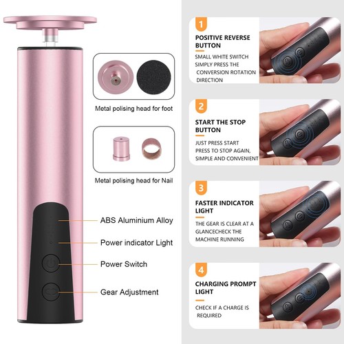Electric Callus Remover for Feet Electric Foot File Nail Grinder 6 Speed Adju... - Picture 6 of 7