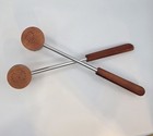 Vintage Long Handled Wood & Metal Salt and Pepper Shakers Set - Camping Grilling — photo 7