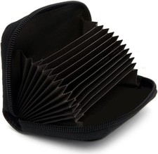 RFID Blocking Genuine Leather Credit Card Case Holder Security Travel Black