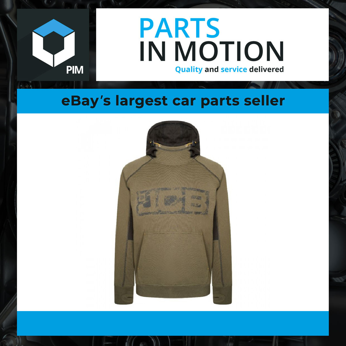 Olive Horton Hoodie Large D-FX-L JCB Genuine Top Quality Product New