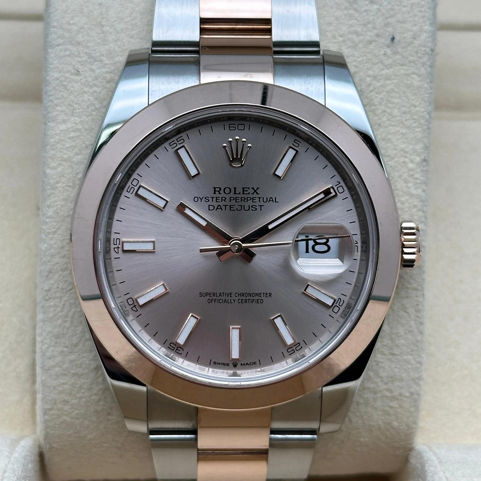 Rolex Datejust 126301 41 Steel 18K Rose Gold Sundust Dial Mens Watch 2024
