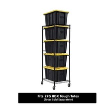 Hdx Steel Wire Garage Storage Tote Rack W Casters For 27 Gal. Totes In Black Hdx Steel Wire Garage Storage Tote Rack W Casters For 27 Gal. Totes In Black