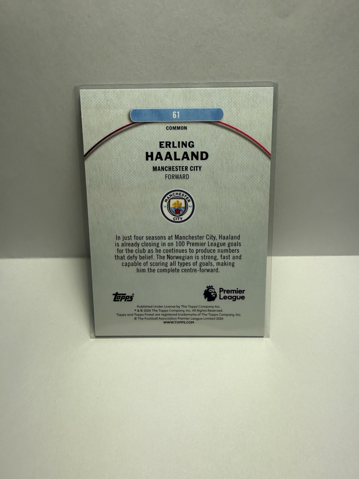 Erling Haaland Manchester City 2025-26 Topps Finest EPL Checkerboard Refractor view 2