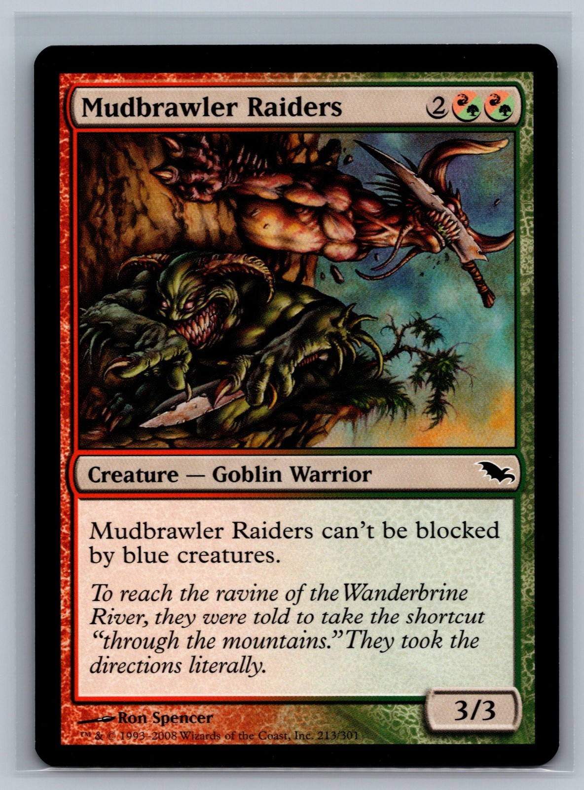 Magic MTG Shadowmoor 4x Mudbrawler Raiders #213/301 TCG CCG Playset