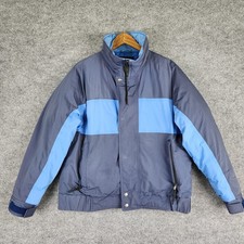 Vintage Eddie Bauer Jacket Gore-Tex Down Mens Medium Blue Colorblock Puffer Coat