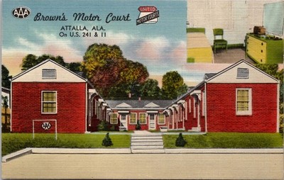 Brown's Motor Court Attalla, Ala on U.S Vintage Postcard Wpc10