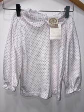 THE BEAUFORT BONNET COMPANY 4 T Polka Dot Blouse Collar Shirt Girls NWT