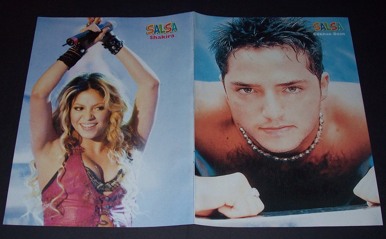 SHAKIRA -ILHAN MANSIZ -GOKHAN OZEN Turkish 2002 Magazine CENTERFOLD POSTER 53358