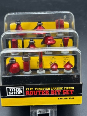 Tool Shop 12 Pc Tungsten Carbide  Tipped Router Bit Set SKU- 236-3541