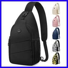 Lightweight Anti-Theft Crossbody Sling Bag for Outdoor Travel - Black