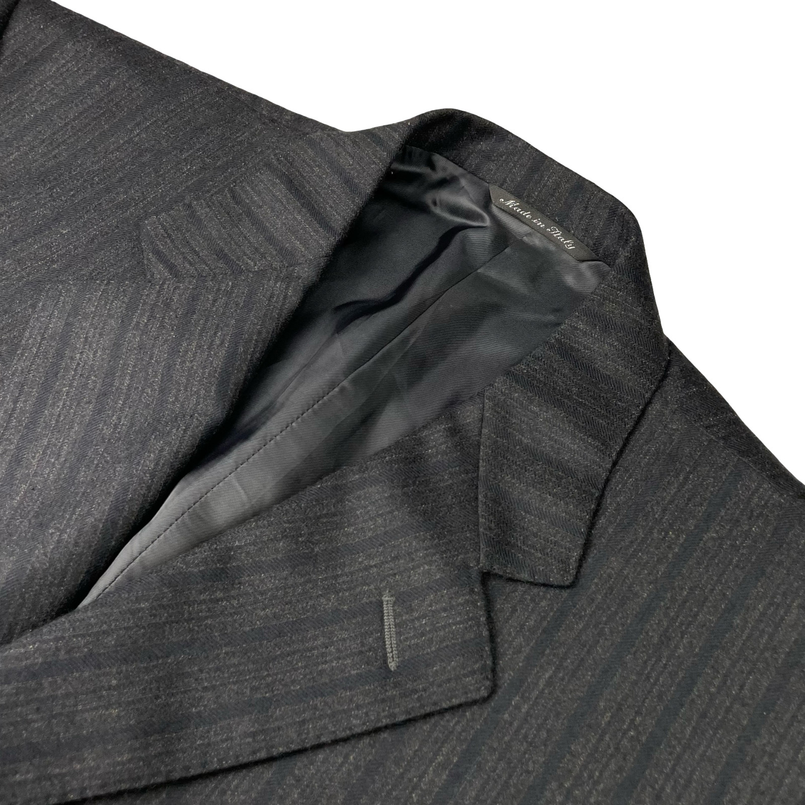 Canali Men's Flannel 100% Wool Blazer Gray/Navy Stripe • Italy • 42R US | 52 EU