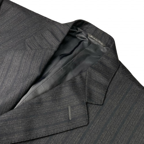 Canali Men's Flannel 100% Wool Blazer Gray/Navy Stripe • Italy • 42R US | 52 EU