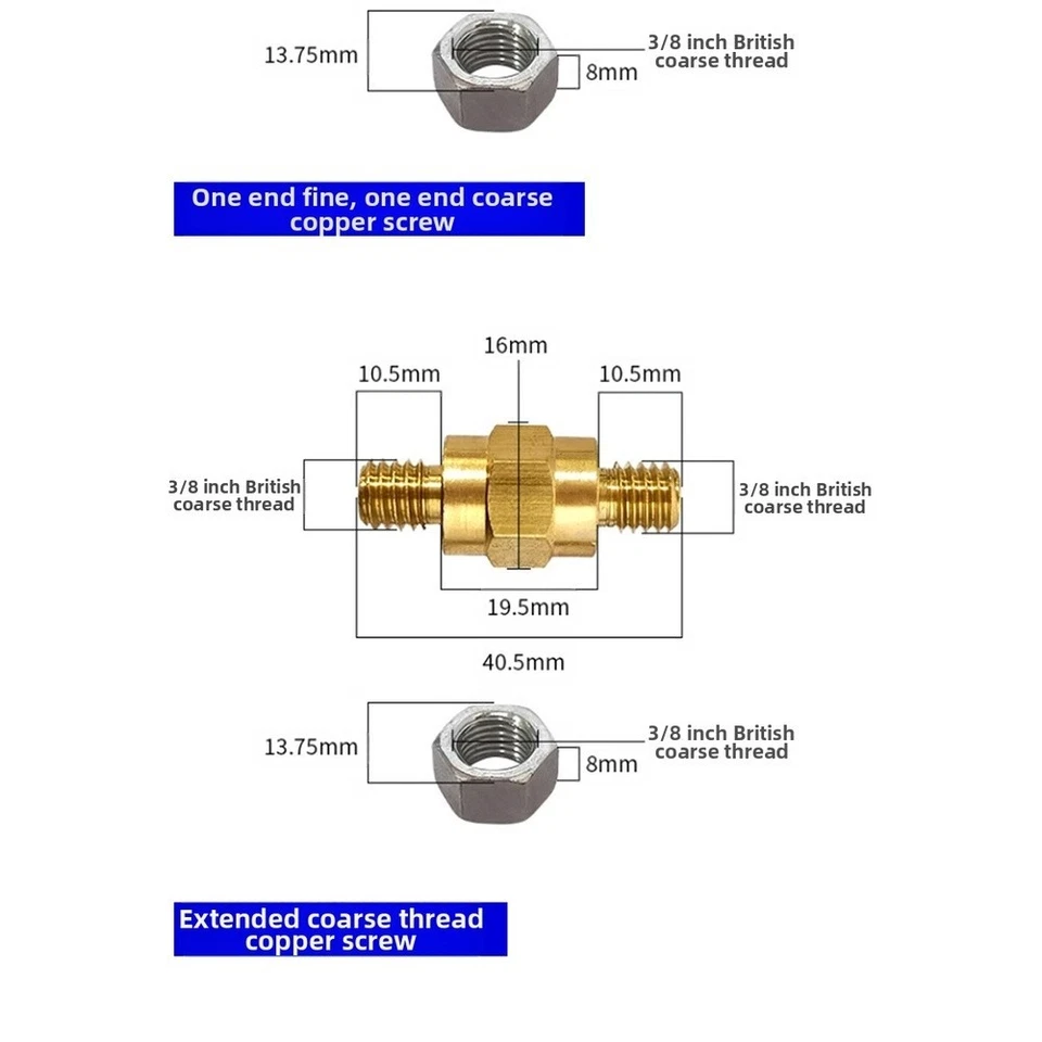 3816 Thread Solid Brass Battery Terminal Bolts for Car and Boat Wiring - Image 4 of 4
