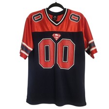 Superman DC Comics Jersey Red Navy Blue Graph...