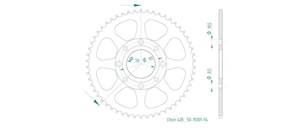Ritzel Esjot 54 ZäHne - 428 ÄHnlich JTR269-image