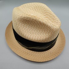 Vintage Fedora Mens 6 3/4 hat Mallory 50s 60s New York Fifth avenue Straw