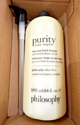  NEW Philosophy PURITY One-Step Facial Cleanser- 64 Fl oz + Pump