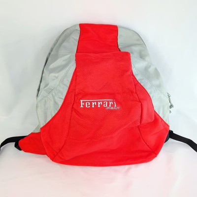 Ferrari Gear Backpack Red Silver Official Product Lightweight Daypack Bookbag Me