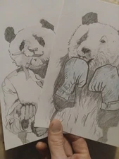 TWO Drawings! 'Fight Club Panda'