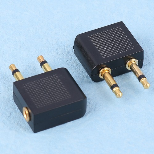 2PCS Portable Aviation Headset Conversion Plug Plane Seat Headphones Socket - Photo 4/12