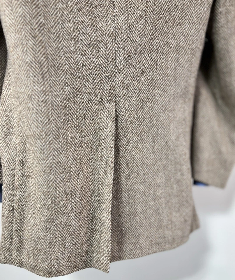 Abrigo Blazer Chaqueta Deportivo Kuppeheimer Para Hombres 40R Marrón Espiga Tweed Lana Foto 4 de 4