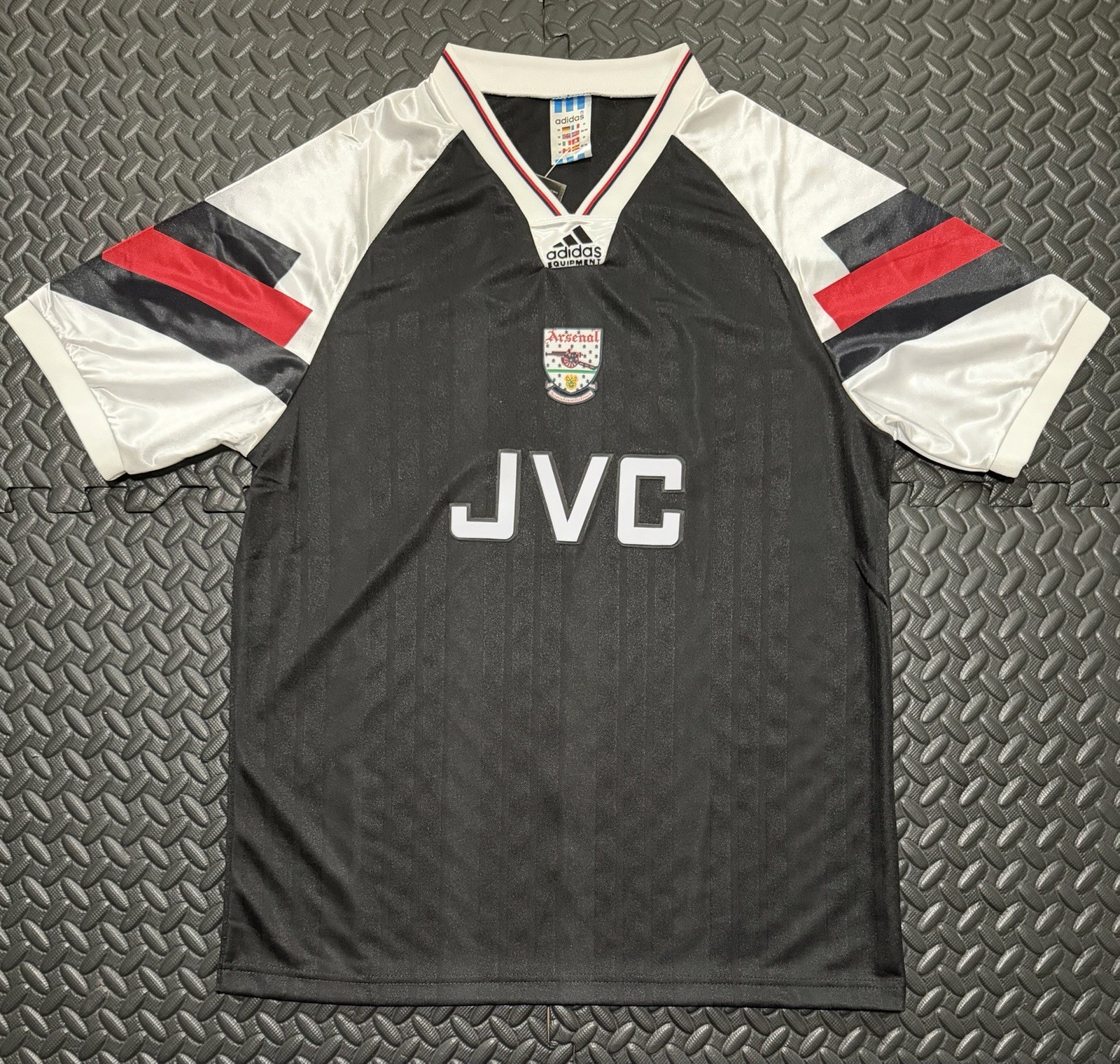 Arsenal FC Vintage 1992-1993 Equipment Black JVC Soccer Jersey Retro RARE