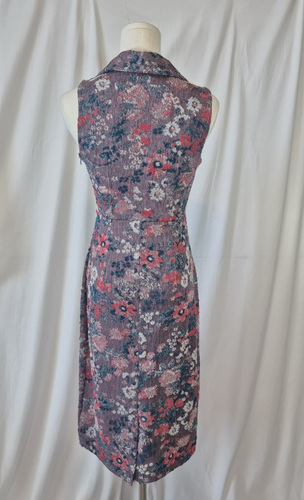 Anthropologie Maeve Jacquard Colorful Floral Print Sleeveless Midi Dress US 00P - Picture 8 of 10