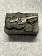 Vintage Airplane Printing Block METAL heavy - Letterpress - Mickey Mouse Clouds