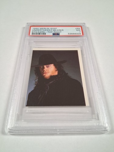 1992 Merlin WWF Undertaker Wrestling Sticker PSA 7 WWE WCW AEW NWA TNA