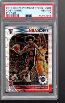 2019-20 Hoops Premium Stock Prizms Pulsar #204 Coby White - PSA Gem Mint (10)