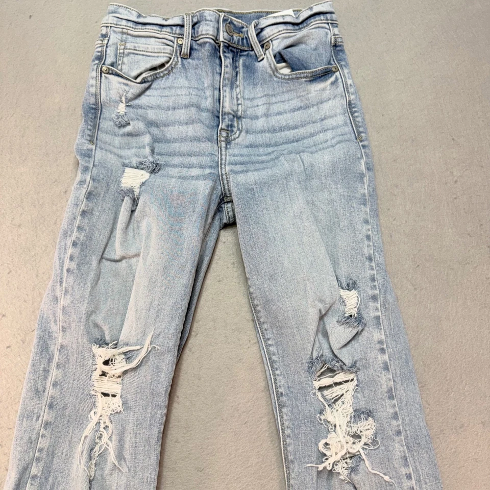 Eunina Olsen Super High Rise Classic Straight Leg Distressed Jeans - Image 2 of 4