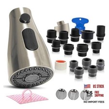EcoKitchen5Stars Pull-Down Kitchen Faucet Head Replacement, 3 Brushed Nickel