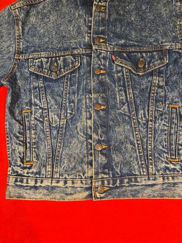 Vintage Levi's Jean Jacket Acid Wash Made in USA Womens Size XL 57514-1109 - Picture 4 of 14