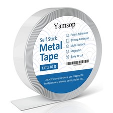 Yamsop Adhesive Metal Strips for Magnets 1.4" x 10 ft , Tape 10 ft
