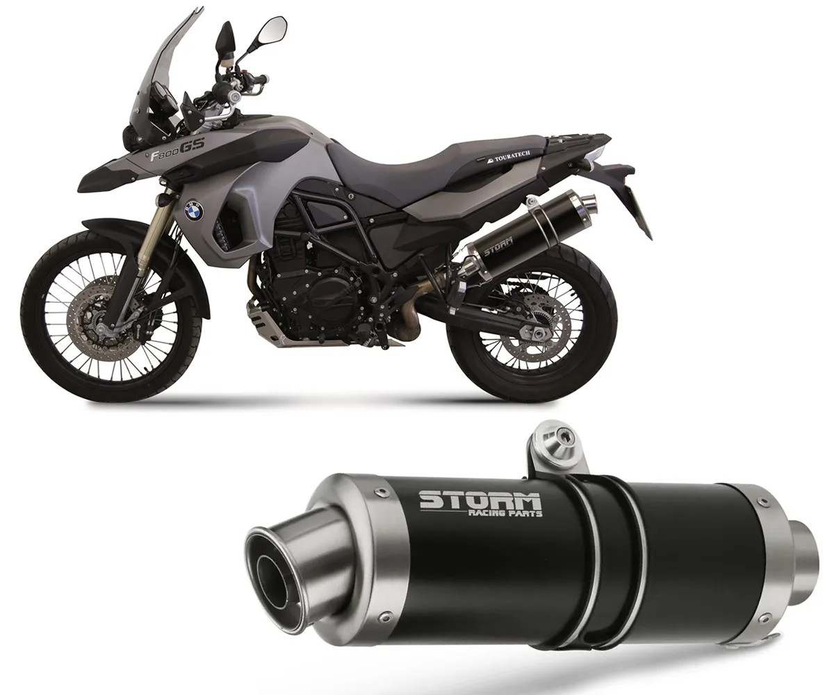 Exhaust Storm by Mivv Muffler Oval Nero Steel for Bmw F 800 Gs 2008 > 2017