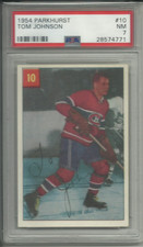 1954-55 PARKHURST TOM JOHNSON  BASE CARD #10 GRADED PSA 7 NM CANADIENS