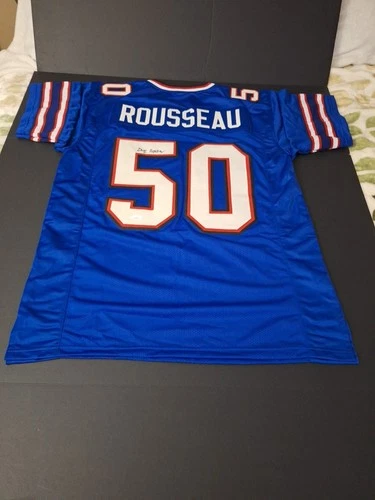 Gregory Greg Rousseau Signed  Buffalo Bills Blue Football Jersey JSA COA