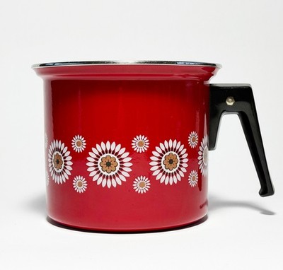 Baumann Margerite Topf rot Blumen Prilblumen 70er Jahre Milchtopf