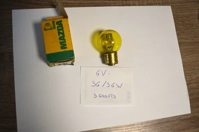 Ampoule PHILIPS 6 V 36/36 W / trois ergots ancien stock - Photo 1/2