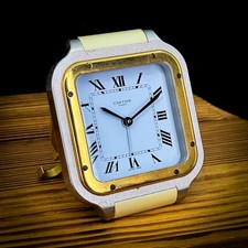 Reloj de escritorio Cartier Santos - Reloj de escritorio/viaje estilo Santos de Cartier