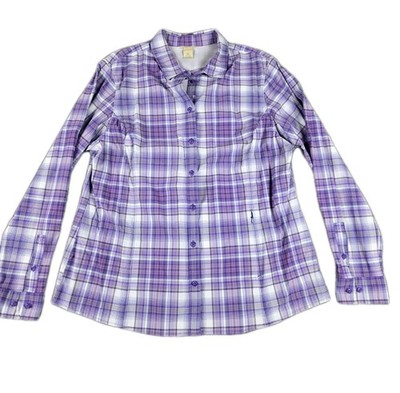 Duluth Trading Company Women Size X-Large DuluthFlex Sidewinder Lavender Plaid