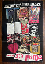 SEX PISTOLS RARE 1977 ORIG NEVER MIND THE BOLLOCKS WB LP PROMO POSTER PUNK KBD